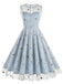 1950s Floral Mesh Swing Dress