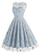 1950s Floral Mesh Swing Dress