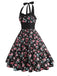 1950s Halter Roses Swing Dress