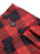 Red 1940s Buffalo Check Buttons Skirt