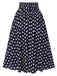 Deep Blue 1940s Polka Dot Skirt