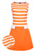 Orange 1960s Drop Waist Stripe Dress