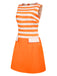 Orange 1960s Drop Waist Stripe Dress