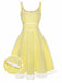 Yellow 1950s Scoop Neck Sleeveless Mesh Dress