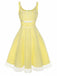 Yellow 1950s Scoop Neck Sleeveless Mesh Dress