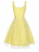 Yellow 1950s Scoop Neck Sleeveless Mesh Dress