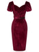 Wine Red 1960s Solid Belt Lantern Dress