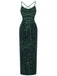 [Pre-Sale] Green 1930s Slit Sequined Strap Dress