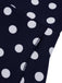 1930s Side Slit Deep V-Neck Polka Dots Dress