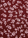 Wine Red 1940s V-Neck Ditsy Floral Dress