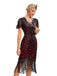 1920s Cap Sleeves Tassel Sequined Dress