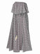 Gray 1940s Ditsy Floral Bandeau Dress