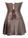 2PCS 1970s Gothic Artificial Leather Bandeau Corset & Skirt