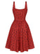 [Pre-Sale] Red 1950s Strawberry Seed Straps Dress