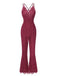 1960s Spaghetti Strap V-Neck Lace Jumpsuit