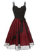 [Pre-Sale] Black & Red 1950s Halloween Bat Mesh Dress