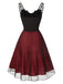 Black & Red 1950s Bat Mesh Dress