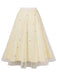 1950s Solid Beading Mesh Skirt