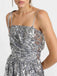 Silver 1970s Spaghetti Straps Sequined Tutu Dress