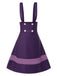 [Pre-Sale] Purple 1960s Solid Button Pinafore Skirt