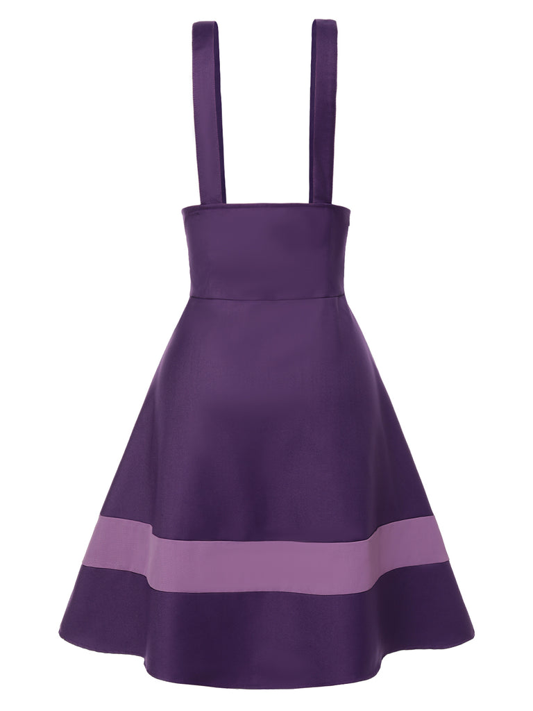 [Pre-Sale] Purple 1960s Solid Button Pinafore Skirt