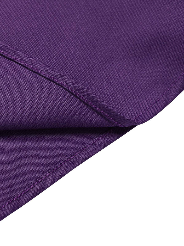 [Pre-Sale] Purple 1960s Solid Button Pinafore Skirt