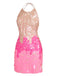 Pink 1970s Crew Halter Sequined Dress