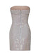 Silver 1970s Bandeau Sequin Pencil Dress