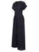 Black 1930s Solid V-Neck Jumpsuit