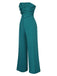 Green 1930s Solid Twist Bandeau Jumpsuit