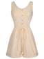 Beige 1950s Strap Belted Sleeveless Romper