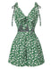 Green 1950s Ditsy Floral Tie Front Romper