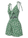 Green 1950s Ditsy Floral Tie Front Romper