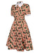 1950s Rose Lapel Puff Swing Dress