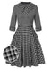 [Pre-Sale] 2PCS 1950s Lapel Rolled Sleeve Plaids Coat & Strap Dress