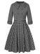 2PCS 1950s Lapel Rolled Sleeve Plaids Coat & Strap Dress