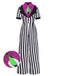 [Pre-Sale] Black&White 1980s Striped Contrast Jumpsuit