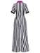 Black&White 1980s Striped Contrast Jumpsuit