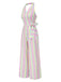 [Pre-Sale] 1960s Halter Colorblock Stripes Sleeveless Jumpsuit