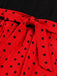 Red 1950s Polka Dot Patchwork Belt Dress