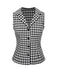 [Pre-Sale] Black 1940s Lapel Gingham Sleeveless Top