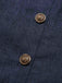 [Pre-Sale] Blue 1940s Solid Button Lapel Blouse