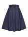 [Pre-Sale] 2PCS Blue 1940s Solid Lapel Blouse & Belt Skirt