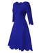 Dark Blue 1960s Solid Petal Collar Dress