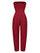 1970s Solid Bandeau Lantern Jumpsuit