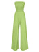 1970s Solid Sleeveless Smocked Bandeau Jumpsuit