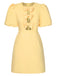 Yellow 1960s Bow Puff Sleeve Solid Dress