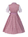 Pink 1950 Embroidered Puff Dress Set