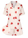 2PCS Heart Short-Sleeved Shirt Shorts Pajamas