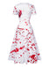 White 1940s Halloween Bloodstains V-Neck Dress